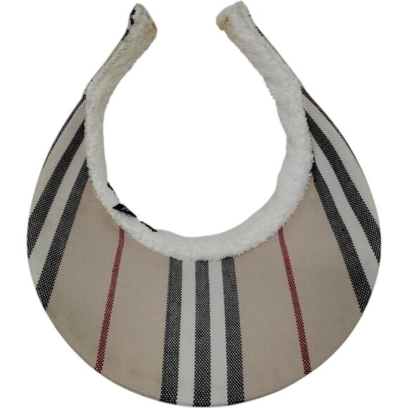 (S2) Authentic Burberry Cap Sun Visor Beige Fablic Luxury Vintage Designer Handb main image 9